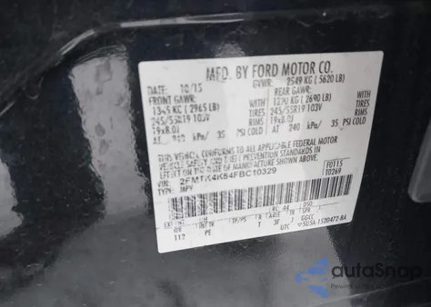 2015 Ford Edge Titanium z USA, uszkodzony, nr VIN 2FMTK4K84FBC10329